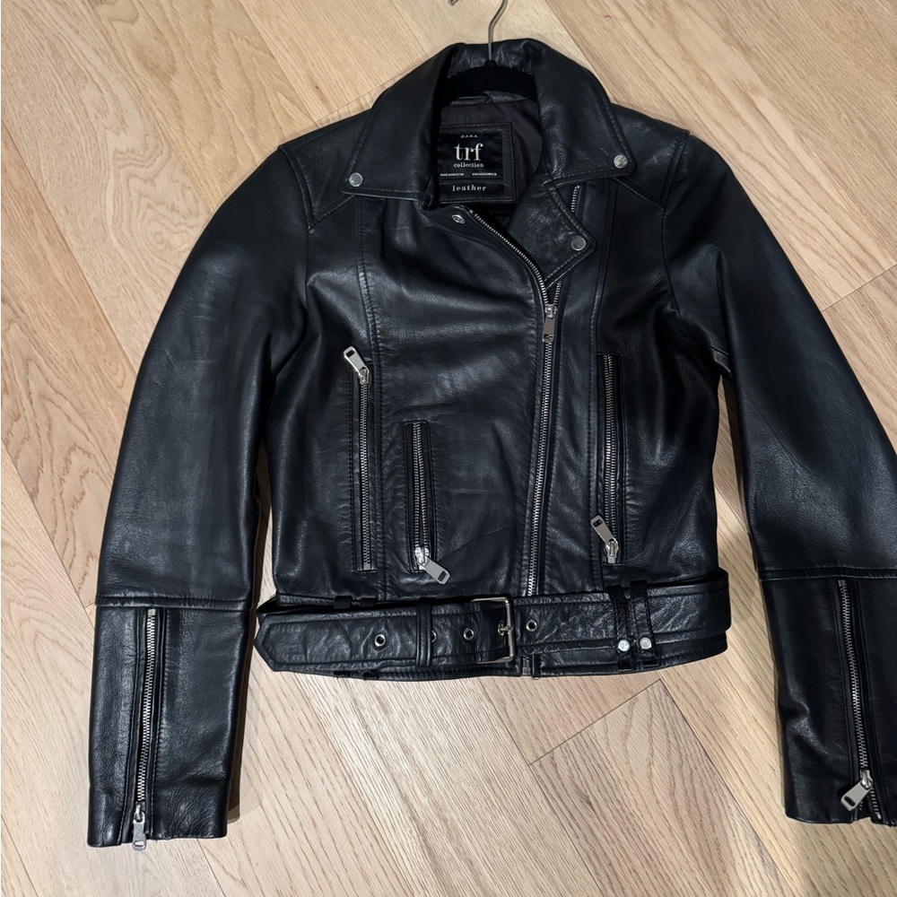 Zara Trf leather moto jacket